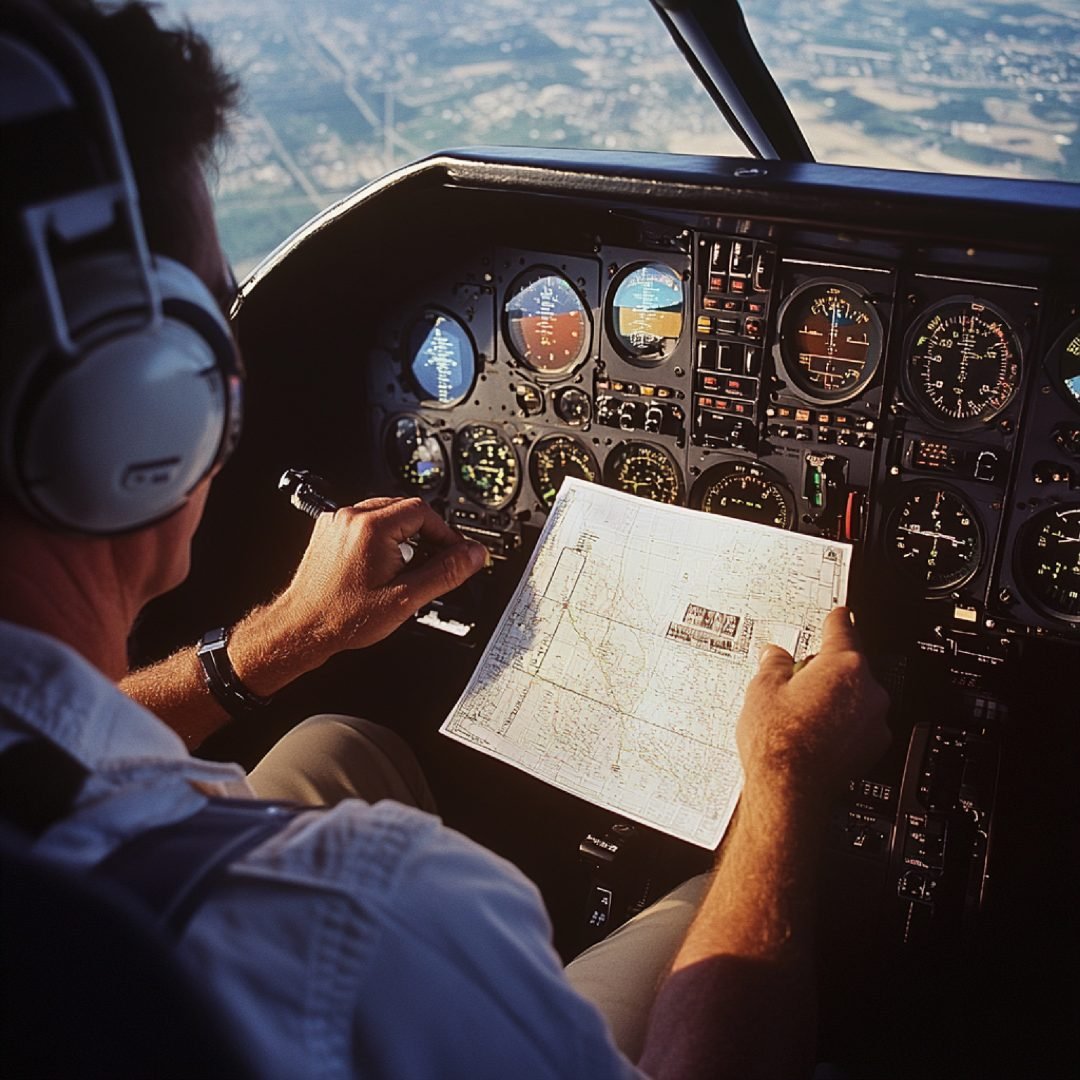 pilot-using-flight-planning-chart-gps-device-cockpit-general-aviation-aircraft